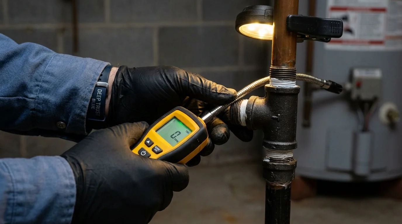 Gas leak detection with electronic sniffer by Johns Plumbing LLC in Nyack