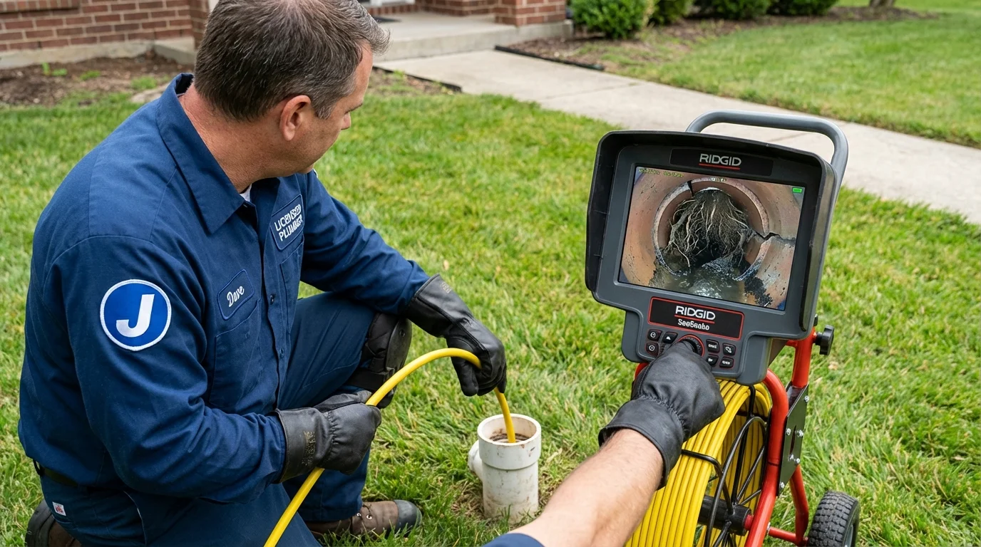 Sewer camera inspection being performed by Johns Plumbing LLC in Nyack